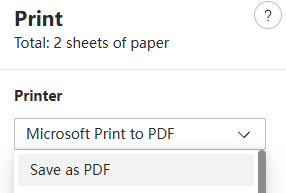 save as pdf option