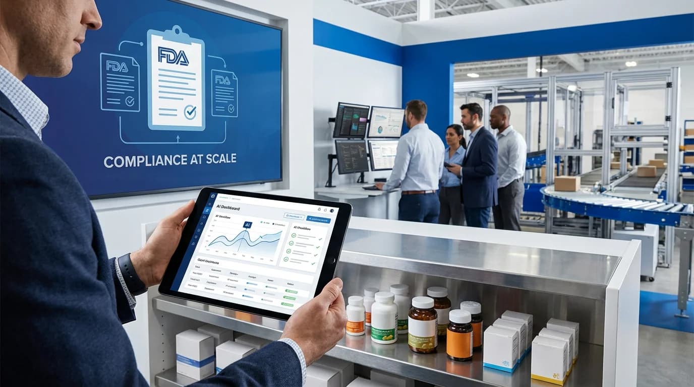 FDA 合规规模化：美国营养补充剂品牌如何处理每天 1 万+ 产品问题