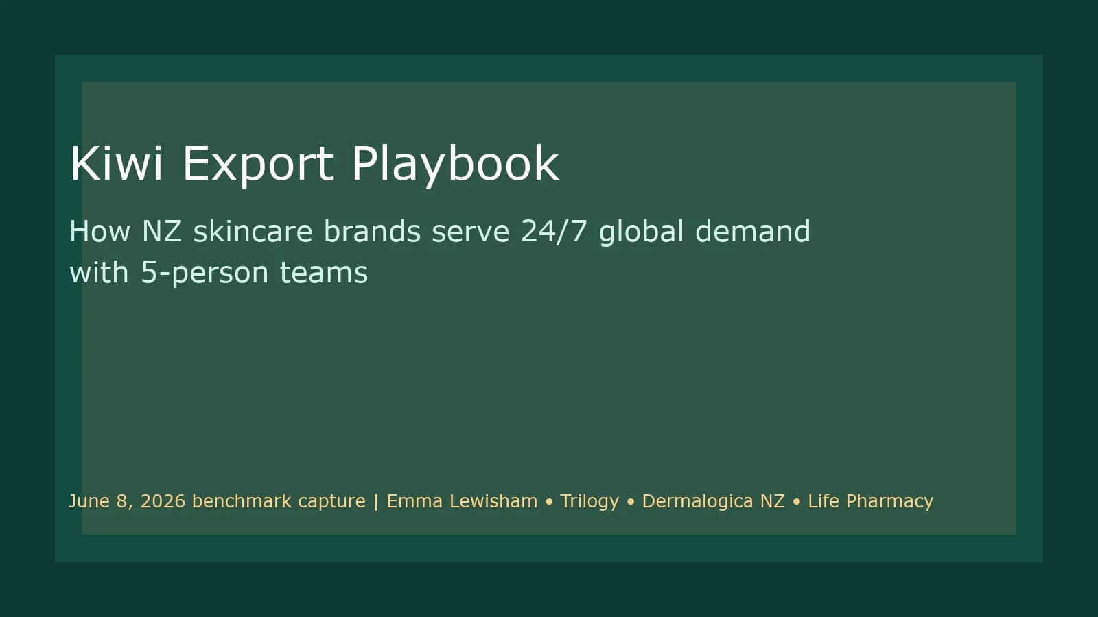 Kiwi Export Playbook: How NZ Skincare Brands Serve 24/7 Global Demand with 5-Person Teams