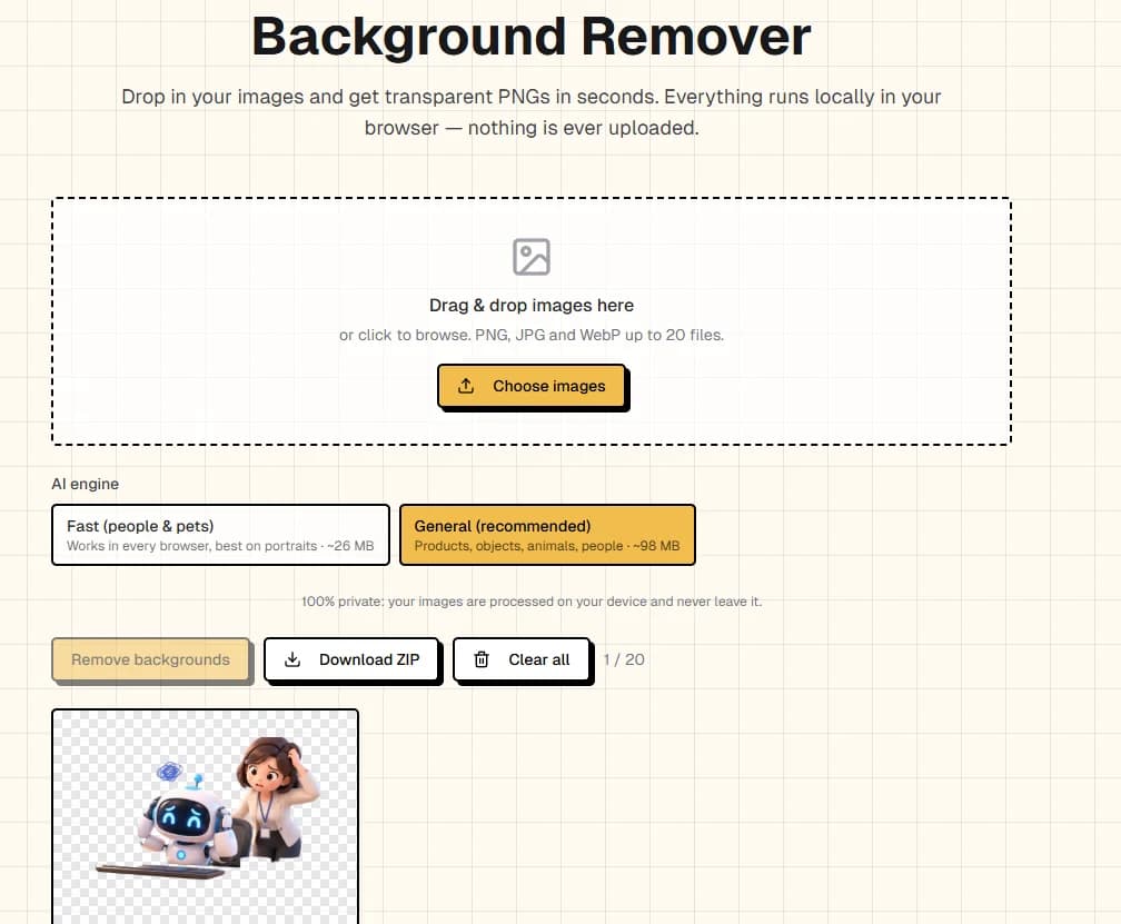 Free Background Remover: Browser Cutouts, Batch of 20