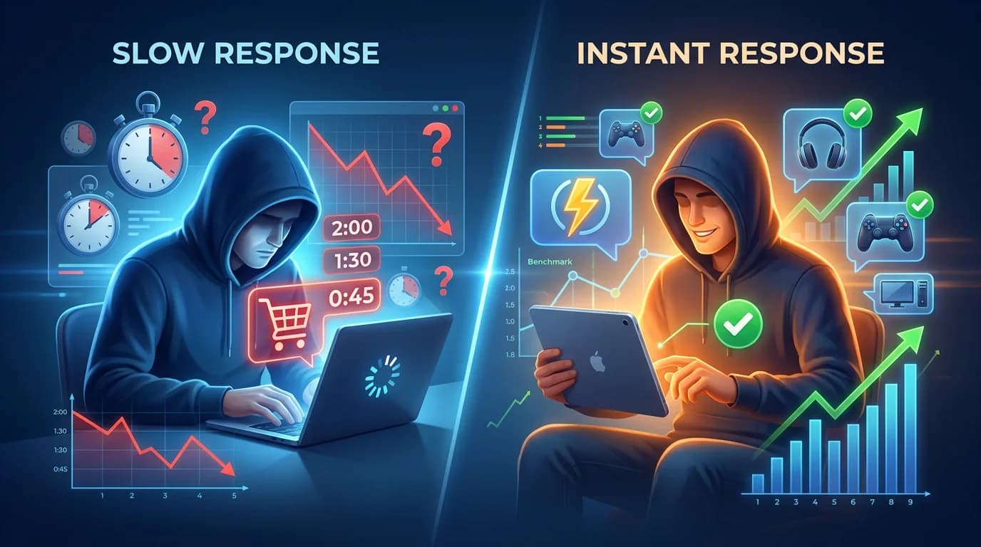 応答時間ベンチマーク:67%のテクノロジーショッパーが2分後にカートを放棄する理由